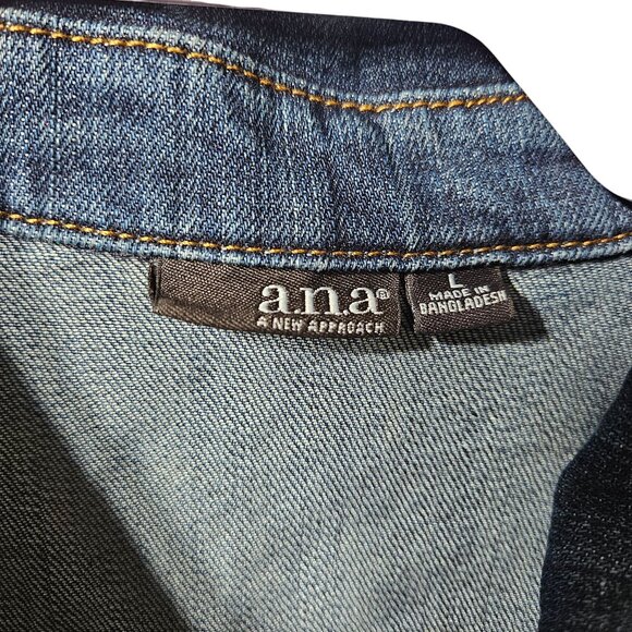Ana Womens Studded Denim Jacket Large Blue - Picture 4 of 6